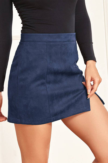Faux Suede Mini Skirt