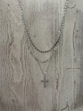 3 Strand Cross Necklace