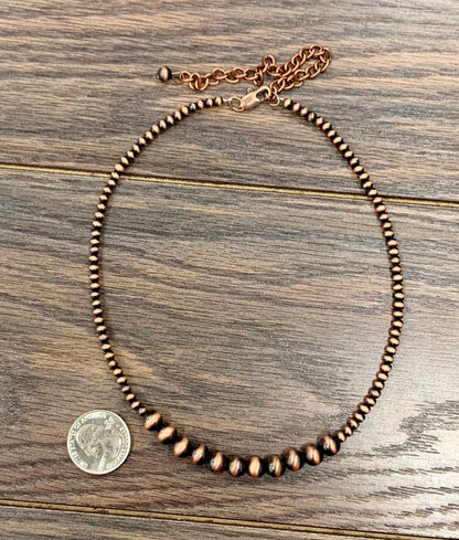 15" Copper Western Bead Necklace