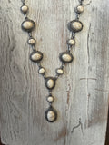 Large Circle & Oval Lariat Necklace