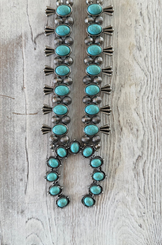 Stone Squash Blossom Necklace