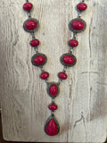 Large Circle & Oval Lariat Necklace