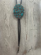 Brown Leather with Multi Stone Oval Pendant Necklace