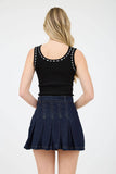 Scoop Neck Front Tie Tank Top