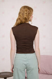 Funnel Neck Scrunch Knit Top