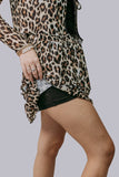 Leopard Mesh Ruffle Skort