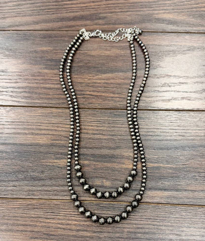 24" Polish Western Bead 2-strand Necklace