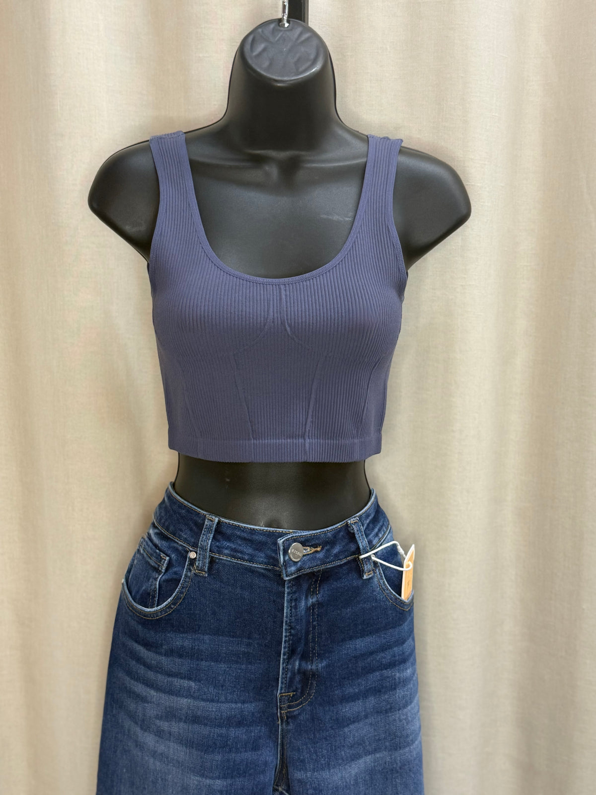 Rebeka ribbed corset crop