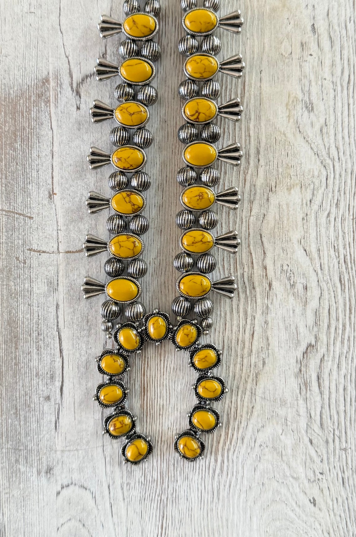 Stone Squash Blossom Necklace
