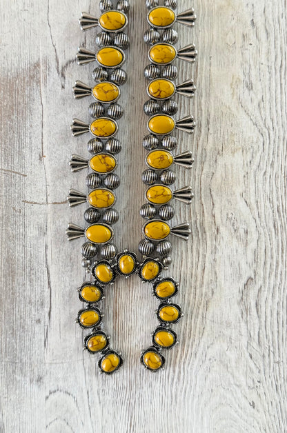 Stone Squash Blossom Necklace