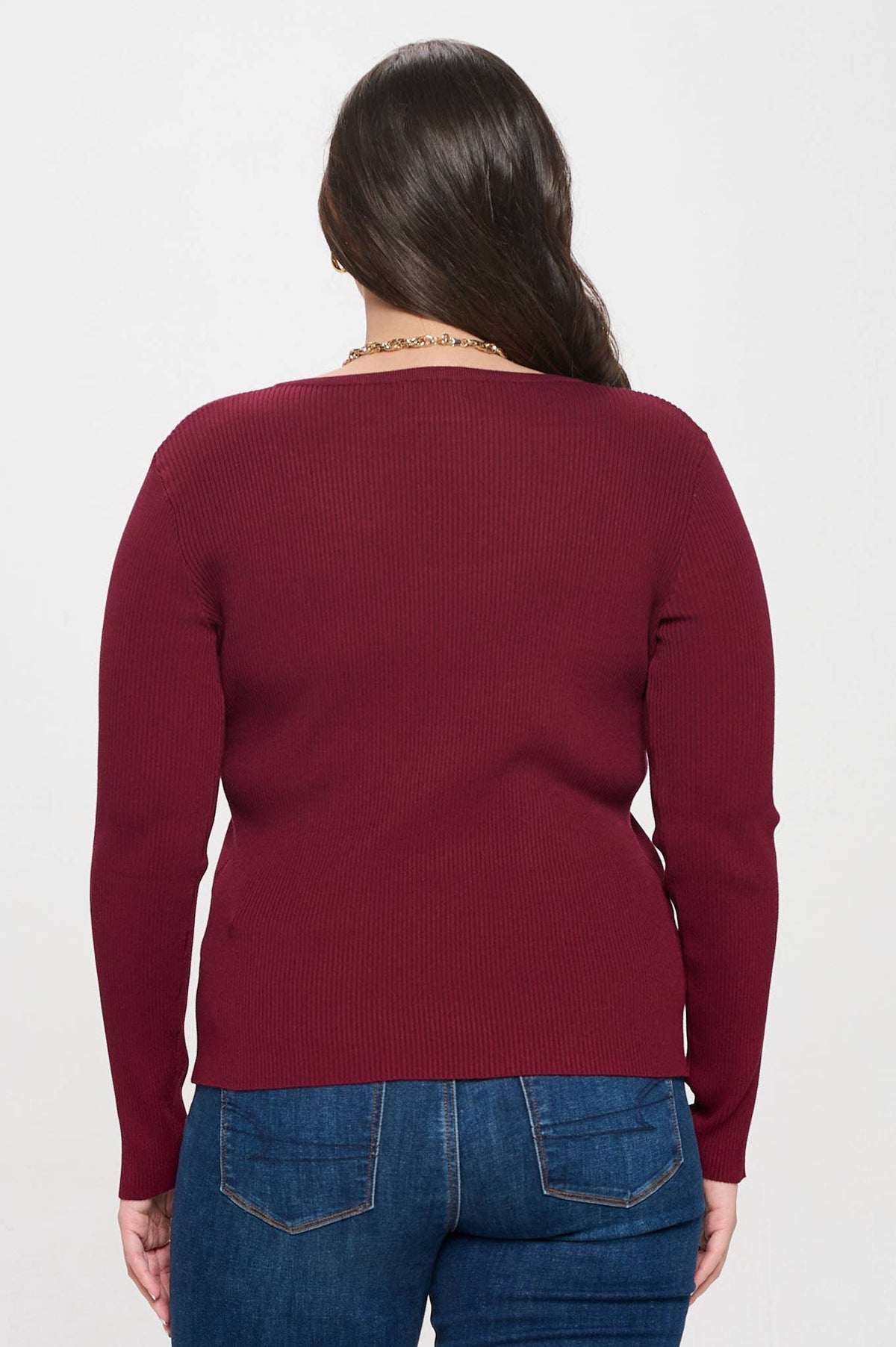 Plus Long Sleeve Henley Top