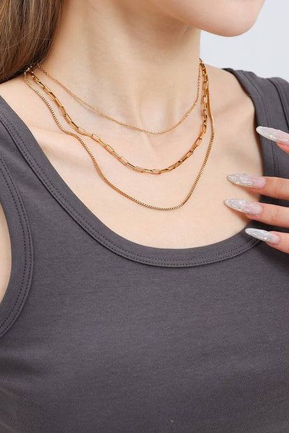18K Stainless Steel Layered Necklace