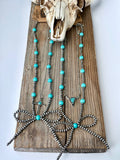 2 Layer Western Style Coquette Bow & Pendant Necklace