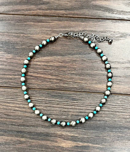 16" 10mm Oval Western Bead Necklace