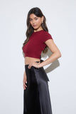 Back Tie Sweater Knit Crop Top