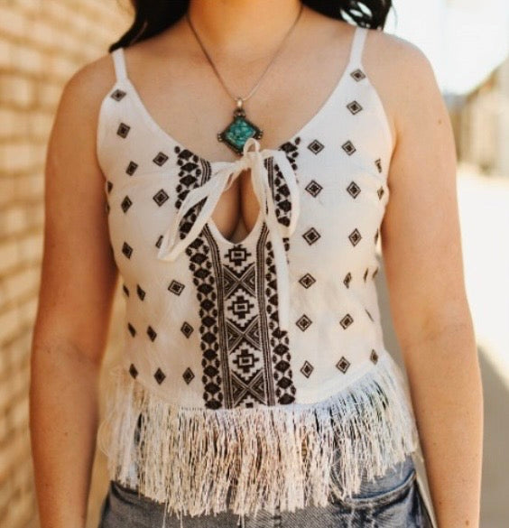 Aztec Fringe Top