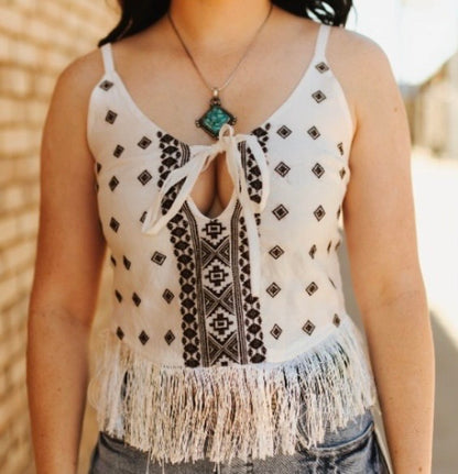 Aztec Fringe Top