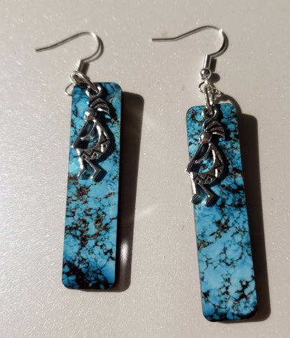 Kokopelli Turquoise Southwestern Earrings