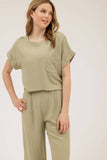 Linen Short Sleeve Boxy Top