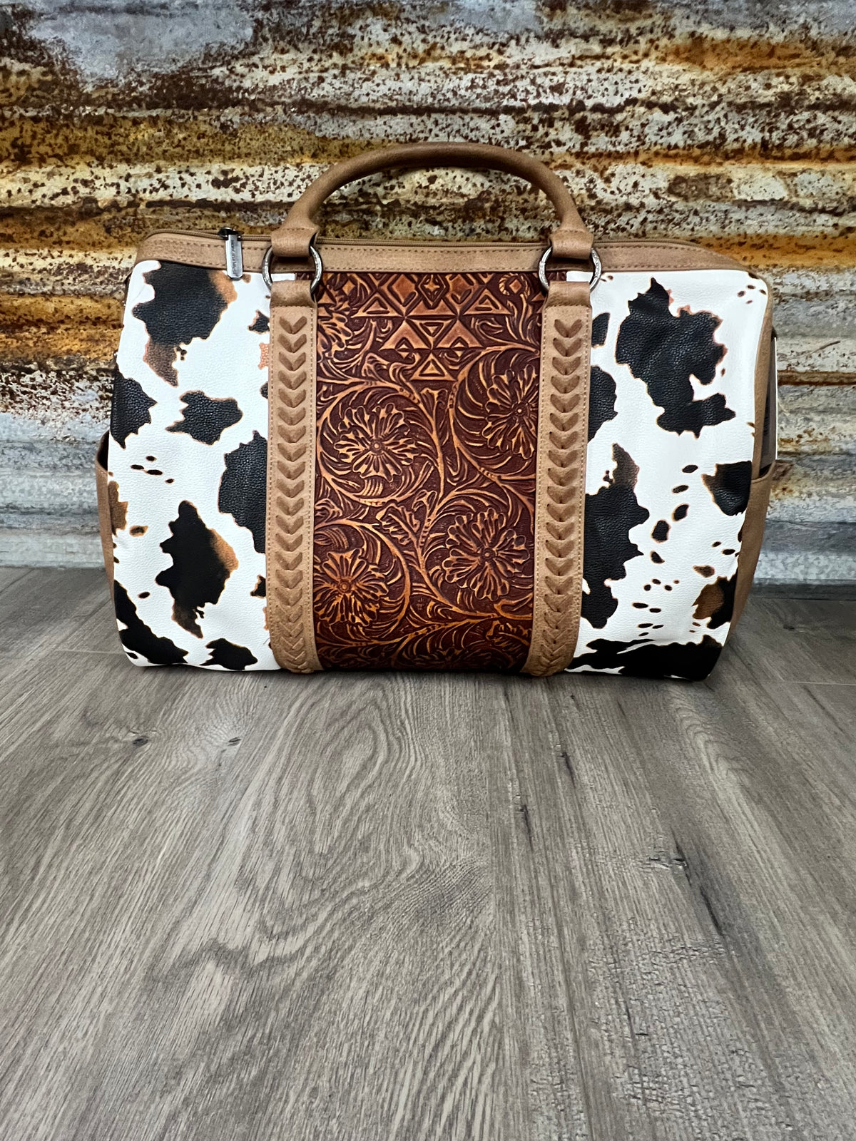 MW Animal Print Tooled Duffle Bag