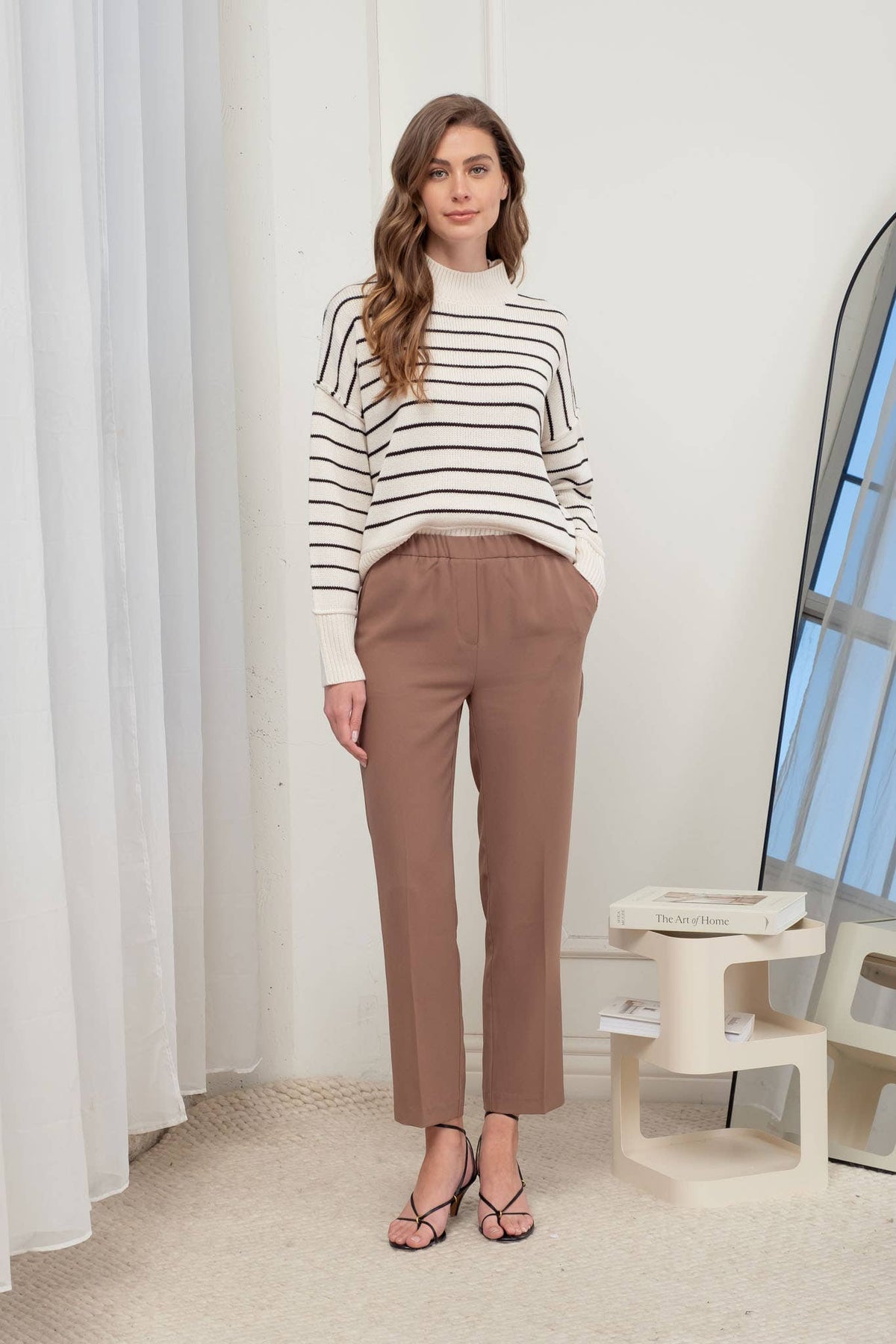 Stretch Waist Straight Fit Dress Pants
