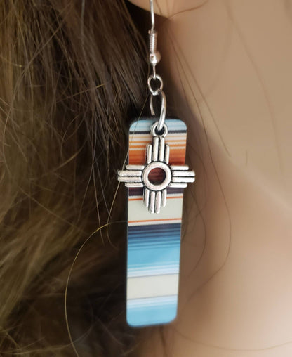 Zia Natural Serape Long Earrings