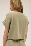 Linen Short Sleeve Boxy Top