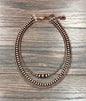 18" Copper Western Bead 3-strand Necklace