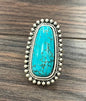 1.7" Western Turquoise Adjustable Ring