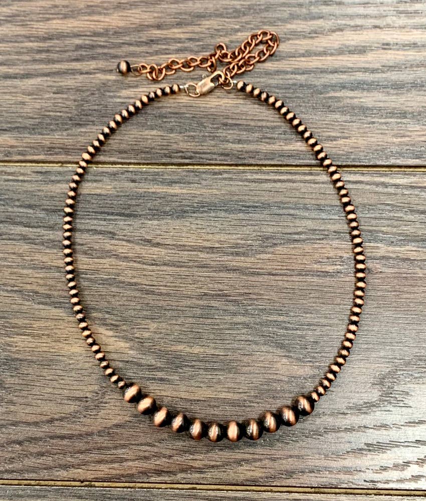 15" Copper Western Bead Necklace