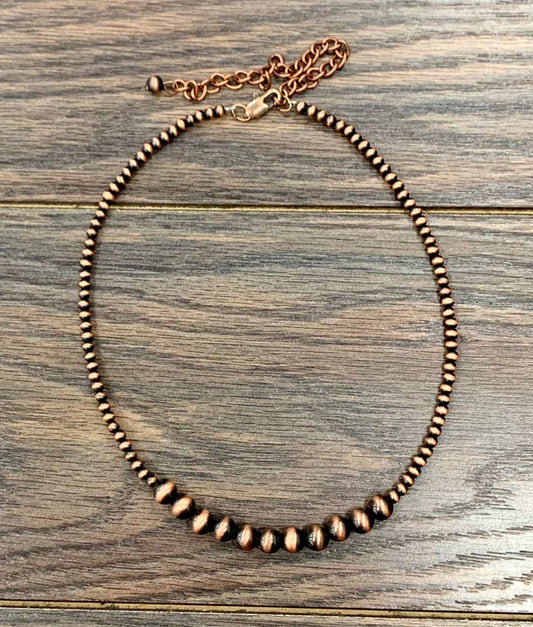 15" Copper Western Bead Necklace