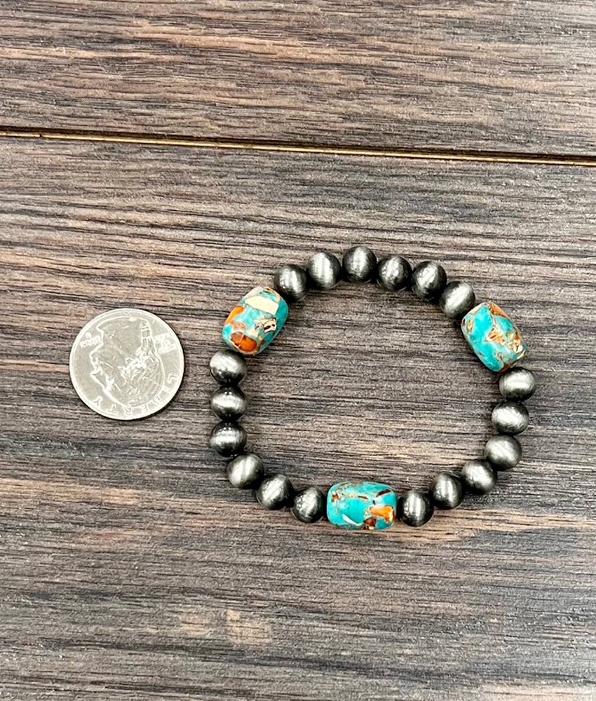 Western Gemstone Stretch Bracelet
