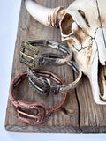 Western Belt Buckle Bar Bangle Stretch Bracelet