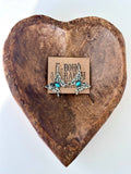 Western Style Pendant with Turquoise Stone Dangle Earrings
