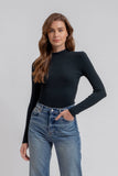 Mock Neck Long Sleeve Sweater Knit Top