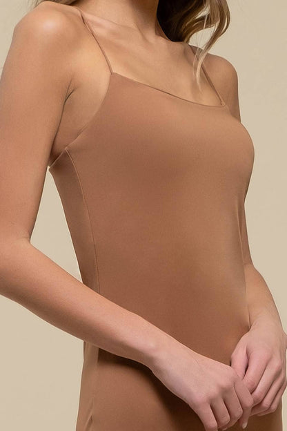 Bodycon Side Slit Cami Midi Dress