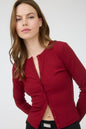 Ribbed Long Sleeve Button Known Knit Top
