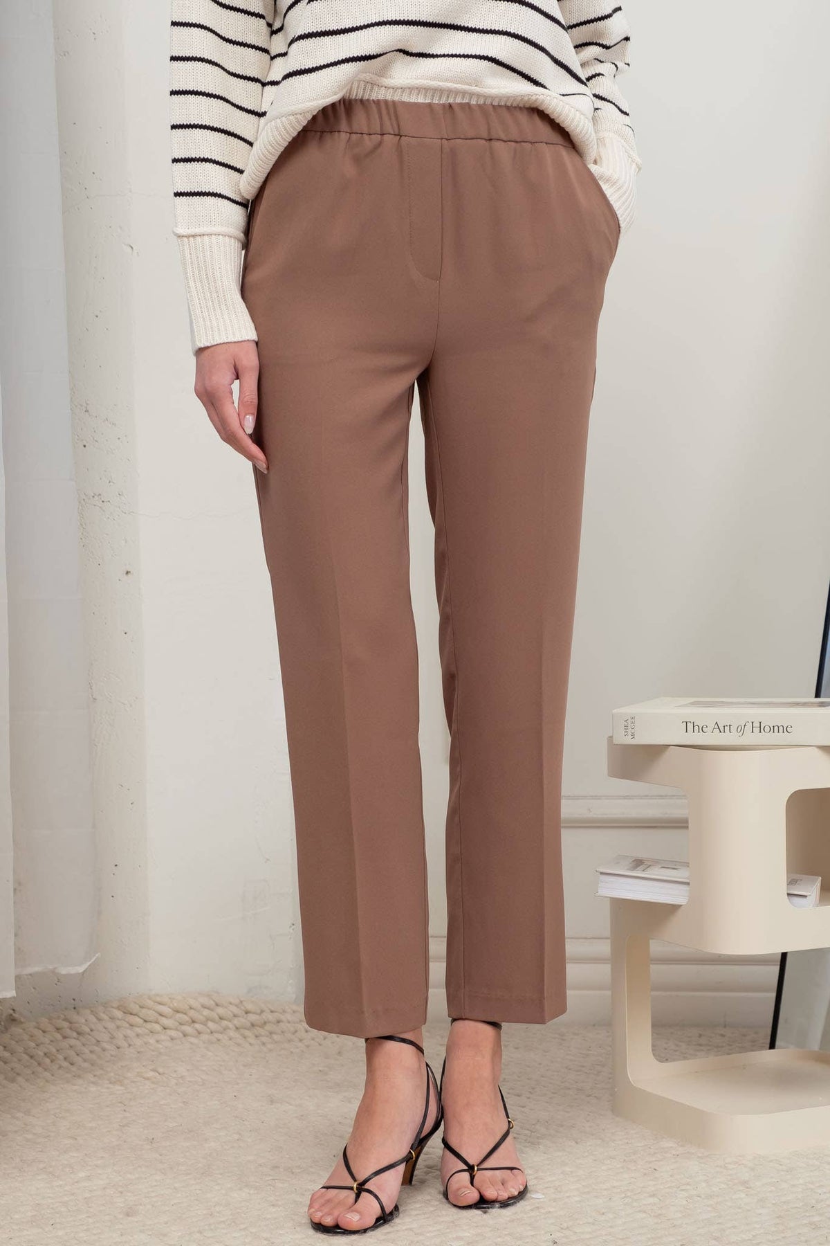 Stretch Waist Straight Fit Dress Pants
