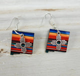 New Mexico Serape Zia Earrings