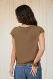 Raw Edge Drop Shoulder Solid Knit