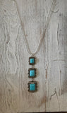 3 Rectangle Stone Drop Necklace