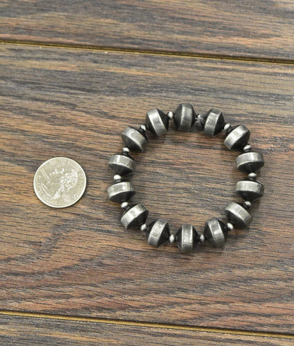 12mm Rondelle Western Bead Stretch Bracelet