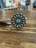 Western Concho Silvertone Hinge Bracelet