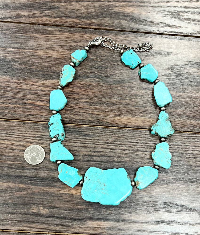 18" Slab Turquoise Necklace