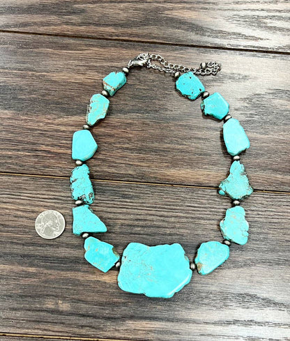 18" Slab Turquoise Necklace