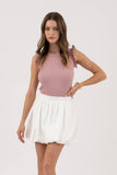 Ruffle Sleeveless Knit Top