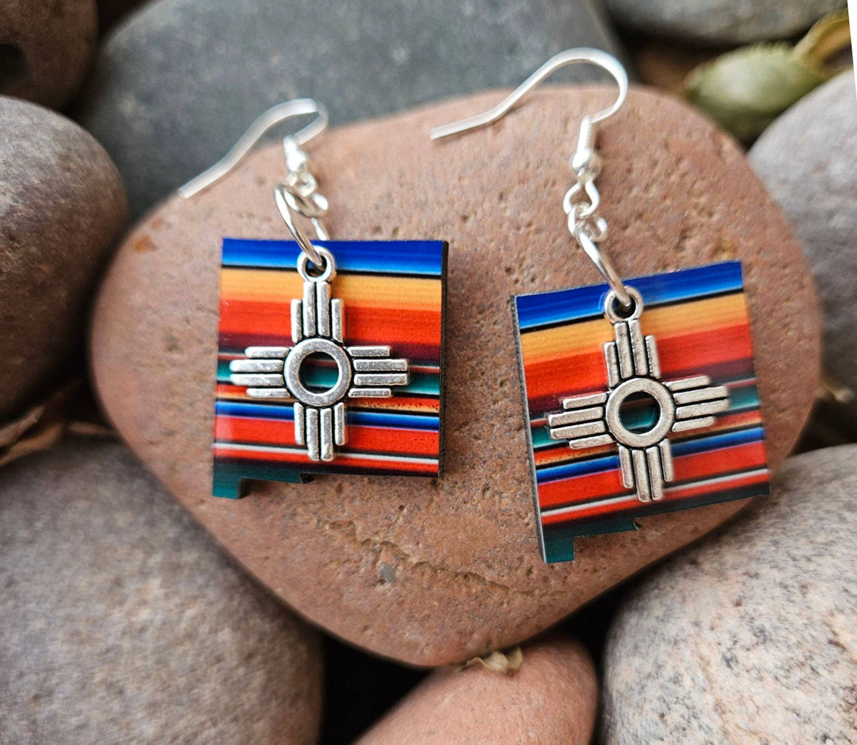 New Mexico Serape Zia Earrings