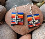New Mexico Serape Zia Earrings