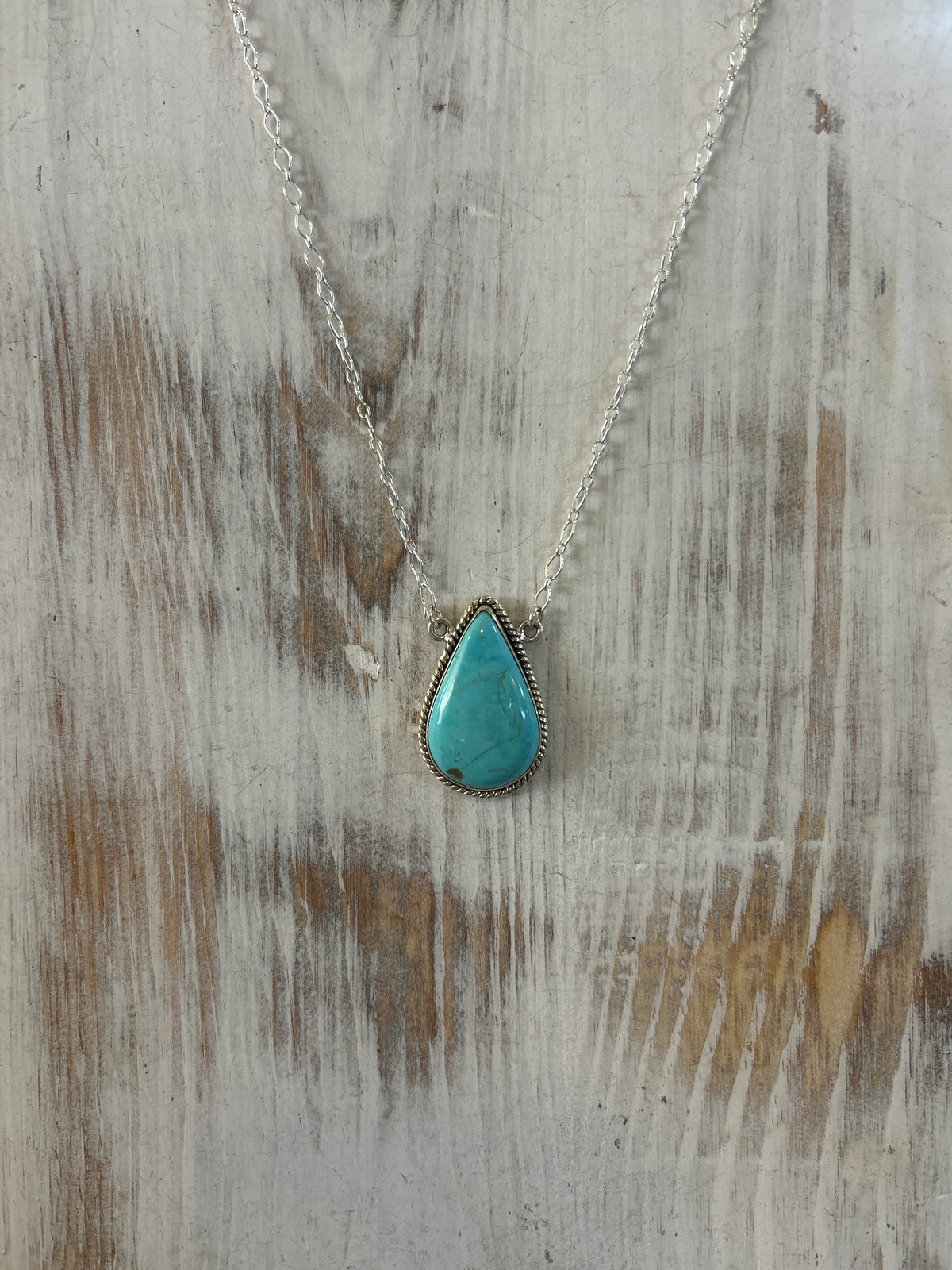 Turquoise Stone Drop Necklace