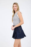 Stripe Ruffle Trim Knit Tank